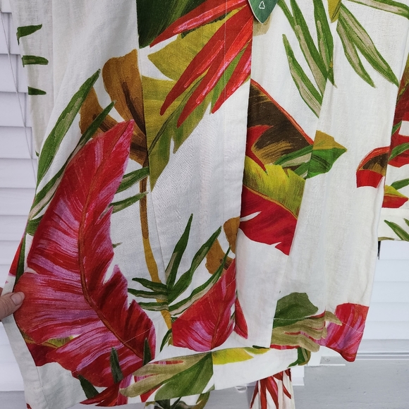 Farm Rio Spring Forest Mini Linen Blend Dress M - Picture 10 of 13